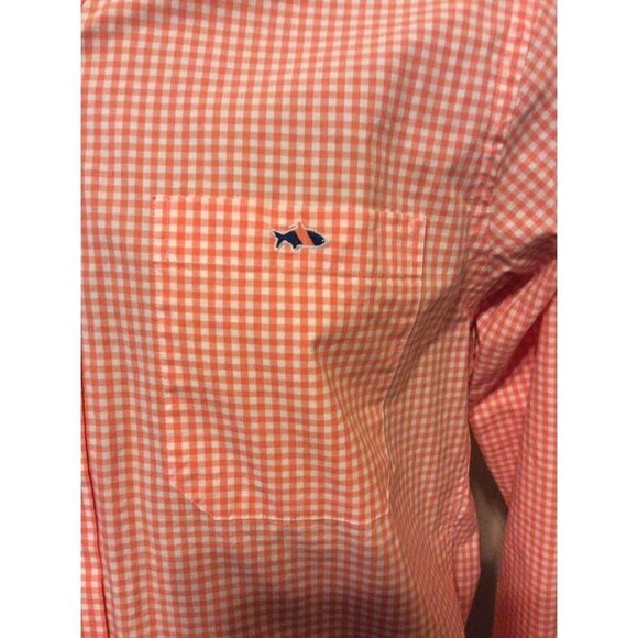 Fish Hippie Tailored Fit Long Sleeve Button Shirt Mens Small S Pink Gingham - Picture 3 of 12